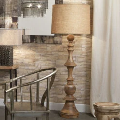 Budapest 72 Inch 150 Watt Natural Wood Floor Lamp Portable Light -Home Lighting 1buda flwd 4