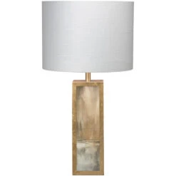 Cloudscape 33 Inch 150.00 Watt Taupe & Slate Lacquer W/ Antique Gold Leafed Metal Table Lamp Portable Light