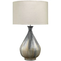 Daybreak 28 Inch 150.00 Watt Grey Enameled Metal Table Lamp Portable Light