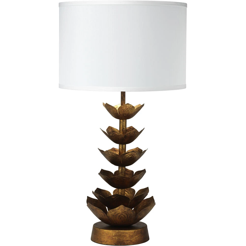 Flowering Lotus 29 Inch 150.00 Watt Antique Gold Table Lamp Portable Light 3 Flowering Lotus 29 Inch 150.00 Watt Antique Gold Table Lamp Portable Light