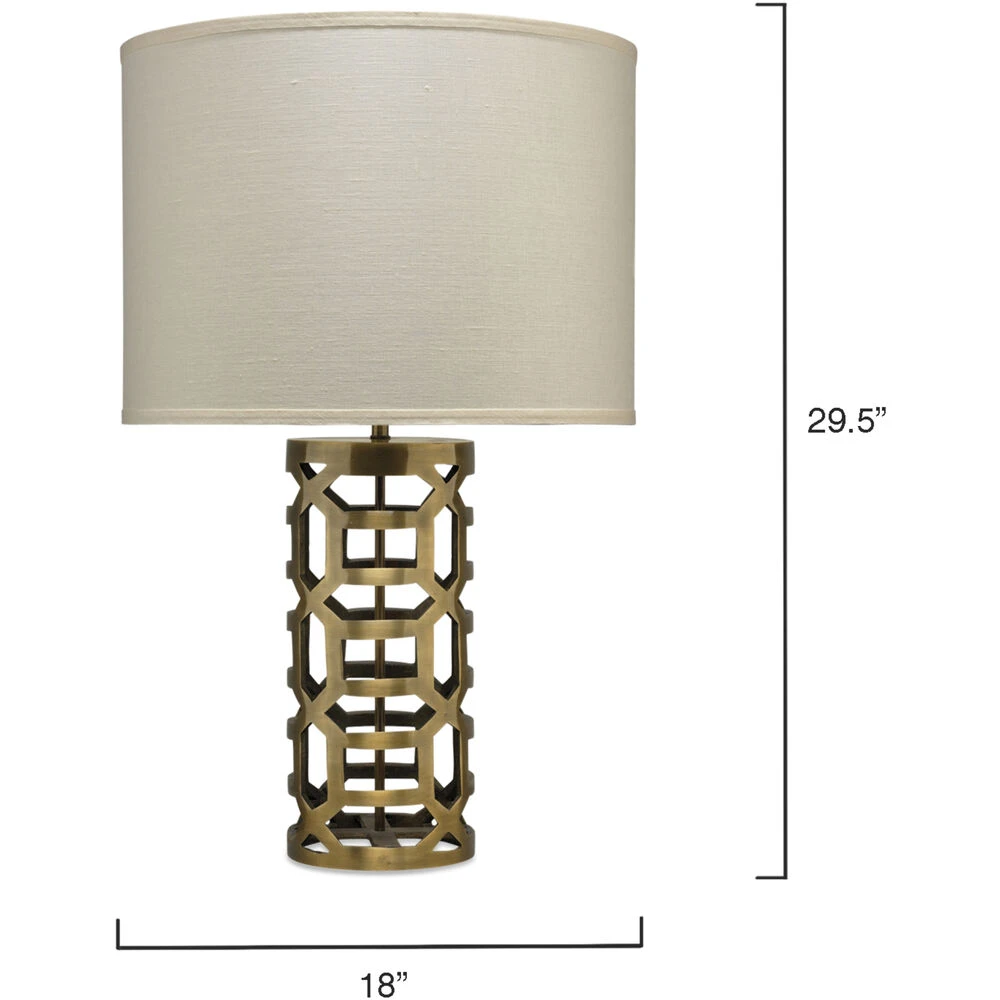 Labyrinth 30 Inch 150.00 Watt Antique Brass Metal Table Lamp Portable Light 5 Labyrinth 30 Inch 150.00 Watt Antique Brass Metal Table Lamp Portable Light - Image 3