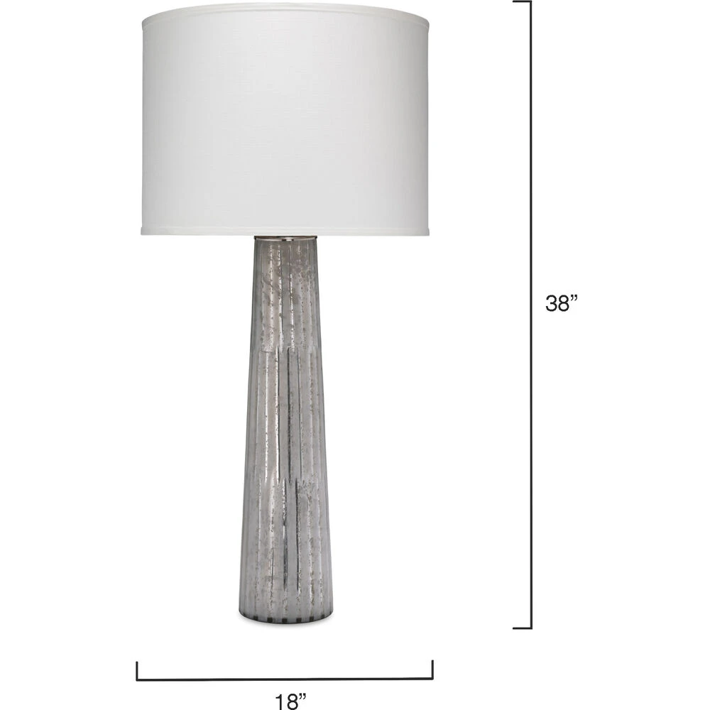 Striped Silver Pillar 38 Inch 150.00 Watt Clear Seeded Table Lamp Portable Light 5 Striped Silver Pillar 38 Inch 150.00 Watt Clear Seeded Table Lamp Portable Light - Image 3