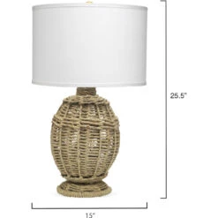 Jute Urn 26 Inch 150.00 Watt Jute Table Lamp Portable Light -Home Lighting 1rope smna 5
