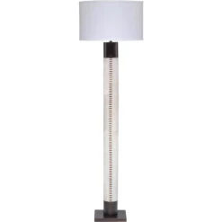 Sheridan 70 Inch 150.00 Watt White Hide & Oil Rubbed Bronze Metal Floor Lamp Portable Light