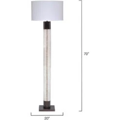 Sheridan 70 Inch 150.00 Watt White Hide & Oil Rubbed Bronze Metal Floor Lamp Portable Light -Home Lighting 1sher flwh 2