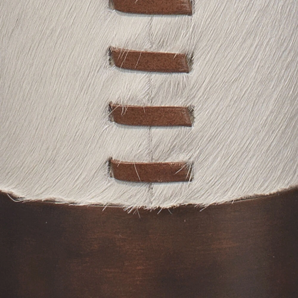 Sheridan 32 Inch 150.00 Watt White Hide & Oil Rubbed Bronze Metal Table Lamp Portable Light 4 Sheridan 32 Inch 150.00 Watt White Hide & Oil Rubbed Bronze Metal Table Lamp Portable Light - Image 2