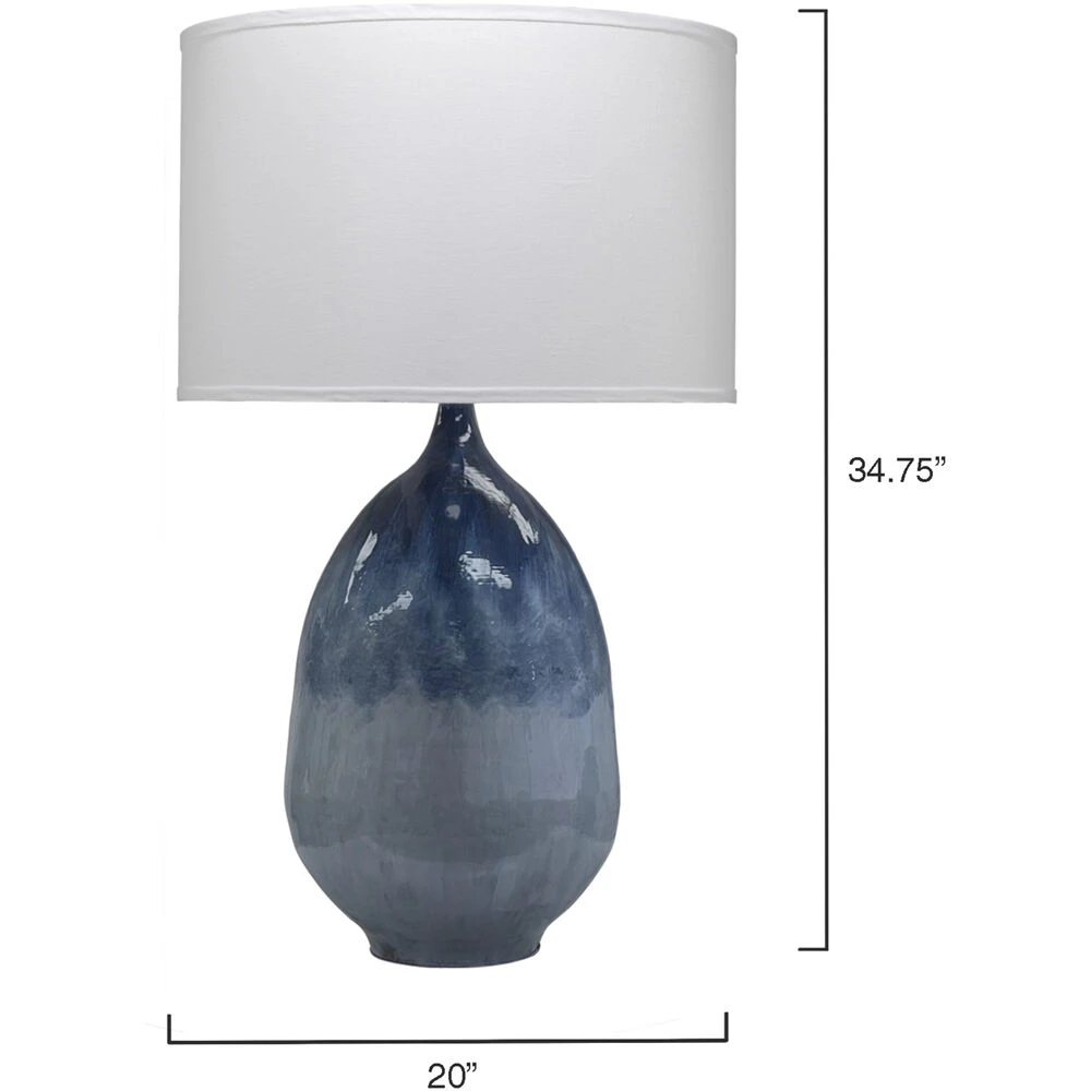 Twilight 35 Inch 150.00 Watt Blue Ombre Enameled Metal Table Lamp Portable Light 4 Twilight 35 Inch 150.00 Watt Blue Ombre Enameled Metal Table Lamp Portable Light - Image 2