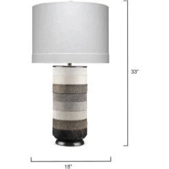 Winslow 33 Inch 150.00 Watt White / Light Grey / Dark Grey Hide Table Lamp Portable Light 9 Winslow 33 Inch 150.00 Watt White / Light Grey / Dark Grey Hide Table Lamp Portable Light -Home Lighting 1wins tlhi 2