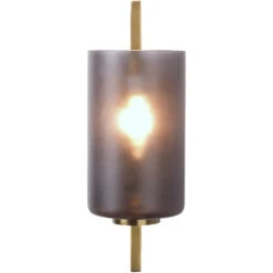 Blueprint 1 Light 5 Inch Antique Brass & Grey Frosted Glass Wall Sconce Wall Light -Home Lighting 4blue scabgr 4