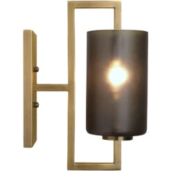 Blueprint 1 Light 5 Inch Antique Brass & Grey Frosted Glass Wall Sconce Wall Light -Home Lighting 4blue scabgr 5