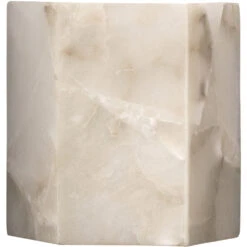 Borealis 1 Light 7 Inch Alabaster Wall Sconce Wall Light, Hexagon