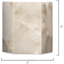 Borealis 1 Light 7 Inch Alabaster Wall Sconce Wall Light, Hexagon -Home Lighting 4bore scal 2