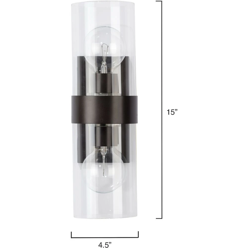 Chatham 2 Light 5 Inch Oil Rubbed Bronze Wall Sconce Wall Light 5 Chatham 2 Light 5 Inch Oil Rubbed Bronze Wall Sconce Wall Light - Image 3