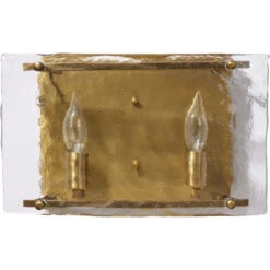 Glenn 2 Light 14 Inch Antique Brass Double Wall Sconce Wall Light
