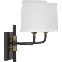 Lawton 2 Light 13 Inch Oil Rubbed Bronze W/ Antique Brass Accents Double Arm Wall Sconce Wall Light -Home Lighting 4lawt dbob 5
