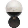 Metro 1 Light 7 Inch Faux White Alabaster And Oil Rubbed Bronze Wall Sconce Wall Light -Home Lighting 4metr scob
