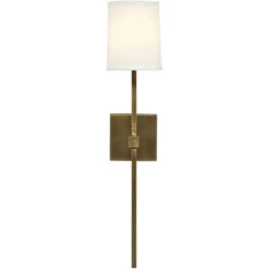 Minerva 1 Light 5 Inch Antique Brass & White Linen Wall Sconce Wall Light 9 Minerva 1 Light 5 Inch Antique Brass & White Linen Wall Sconce Wall Light -Home Lighting 4mine scab 1