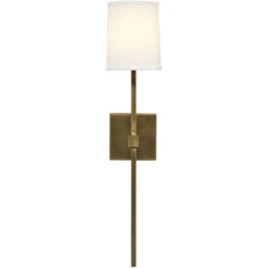 Minerva 1 Light 5 Inch Antique Brass & White Linen Wall Sconce Wall Light 14 Minerva 1 Light 5 Inch Antique Brass & White Linen Wall Sconce Wall Light -Home Lighting 4mine scab 6