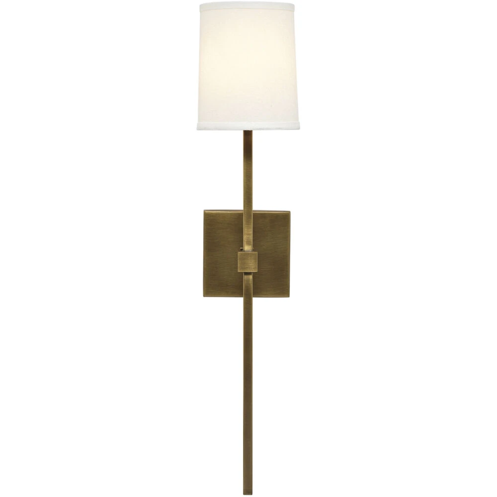Minerva 1 Light 5 Inch Antique Brass & White Linen Wall Sconce Wall Light 8 Minerva 1 Light 5 Inch Antique Brass & White Linen Wall Sconce Wall Light - Image 7