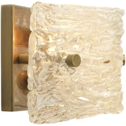 Swan Curved Glass 2 Light 12 Inch Clear Textured Glass W/ Antique Brass Wall Sconce Wall Light -Home Lighting 4swan smcl 5