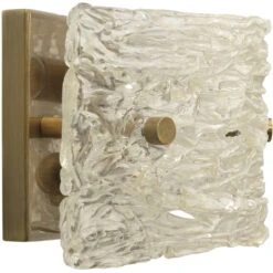 Swan Curved Glass 2 Light 12 Inch Clear Textured Glass W/ Antique Brass Wall Sconce Wall Light -Home Lighting 4swan smcl 6