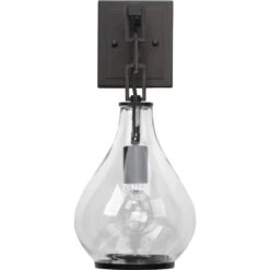 Tear Drop 1 Light 8 Inch Clear Glass & Oil Rubbed Bronze Metal Wall Sconce Wall Light