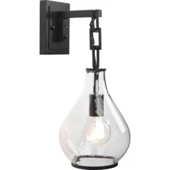 Tear Drop 1 Light 8 Inch Clear Glass & Oil Rubbed Bronze Metal Wall Sconce Wall Light -Home Lighting 4tear scob 6