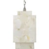 Borealis 1 Light 9 Inch Alabaster Pendant Ceiling Light, Cube -Home Lighting 5borcub pewh