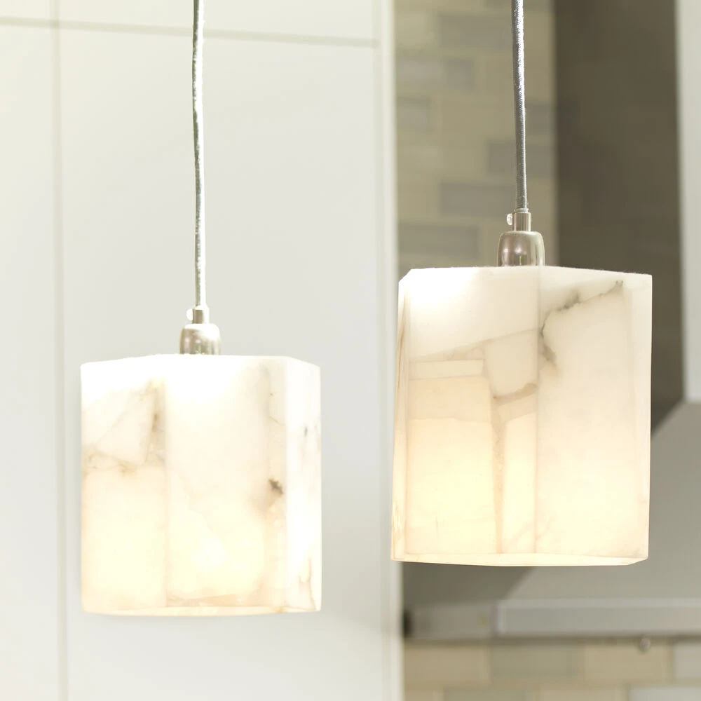 Borealis 1 Light 7 Inch Alabaster Pendant Ceiling Light, Hexagon 7 Borealis 1 Light 7 Inch Alabaster Pendant Ceiling Light, Hexagon - Image 5