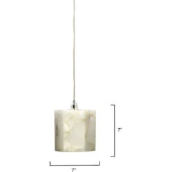 Borealis 1 Light 7 Inch Alabaster Pendant Ceiling Light, Hexagon 11 Borealis 1 Light 7 Inch Alabaster Pendant Ceiling Light, Hexagon -Home Lighting 5bore smwh 5