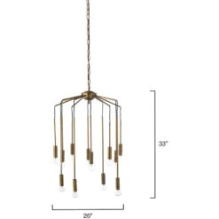 Cascade 12 Light 26 Inch Antique Brass Pendant Ceiling Light -Home Lighting 5casc chab 6