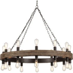 Cirque 24 Light 48 Inch Salvaged Grey Oak & Oil Rubbed Bronze Chandelier Ceiling Light -Home Lighting 5cirq mdob 1