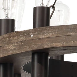 Cirque 24 Light 48 Inch Salvaged Grey Oak & Oil Rubbed Bronze Chandelier Ceiling Light -Home Lighting 5cirq mdob 3