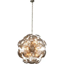 Constellation Round 12 Light 30 Inch Antique Mercury Glass & Champagne Leaf Chandelier Ceiling Light 7 Constellation Round 12 Light 30 Inch Antique Mercury Glass & Champagne Leaf Chandelier Ceiling Light -Home Lighting 5cons mgch 2