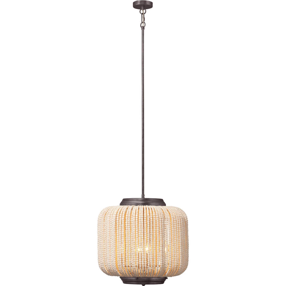 Eclair 4 Light 20 Inch Oil Rubbed Bronze Beaded Chandelier Ceiling Light 6 Eclair 4 Light 20 Inch Oil Rubbed Bronze Beaded Chandelier Ceiling Light - Image 4