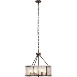 Glenn 6 Light 21.75 Inch Bronze And Oil Rubbed Bronze Chandelier Ceiling Light, Large -Home Lighting 5glen lgob 5