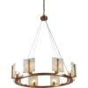 Halo 8 Light 33 Inch Alabaster And Brass Chandelier Ceiling Light -Home Lighting 5halo lgwh