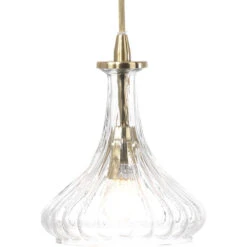 Isabella Carafe 1 Light 7 Inch Clear With Brass Pendant Ceiling Light -Home Lighting 5isab clbr 4