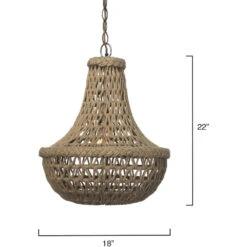 Jute Macrame 1 Light 18 Inch Jute Chandelier Ceiling Light 8 Jute Macrame 1 Light 18 Inch Jute Chandelier Ceiling Light -Home Lighting 5macr pena 5