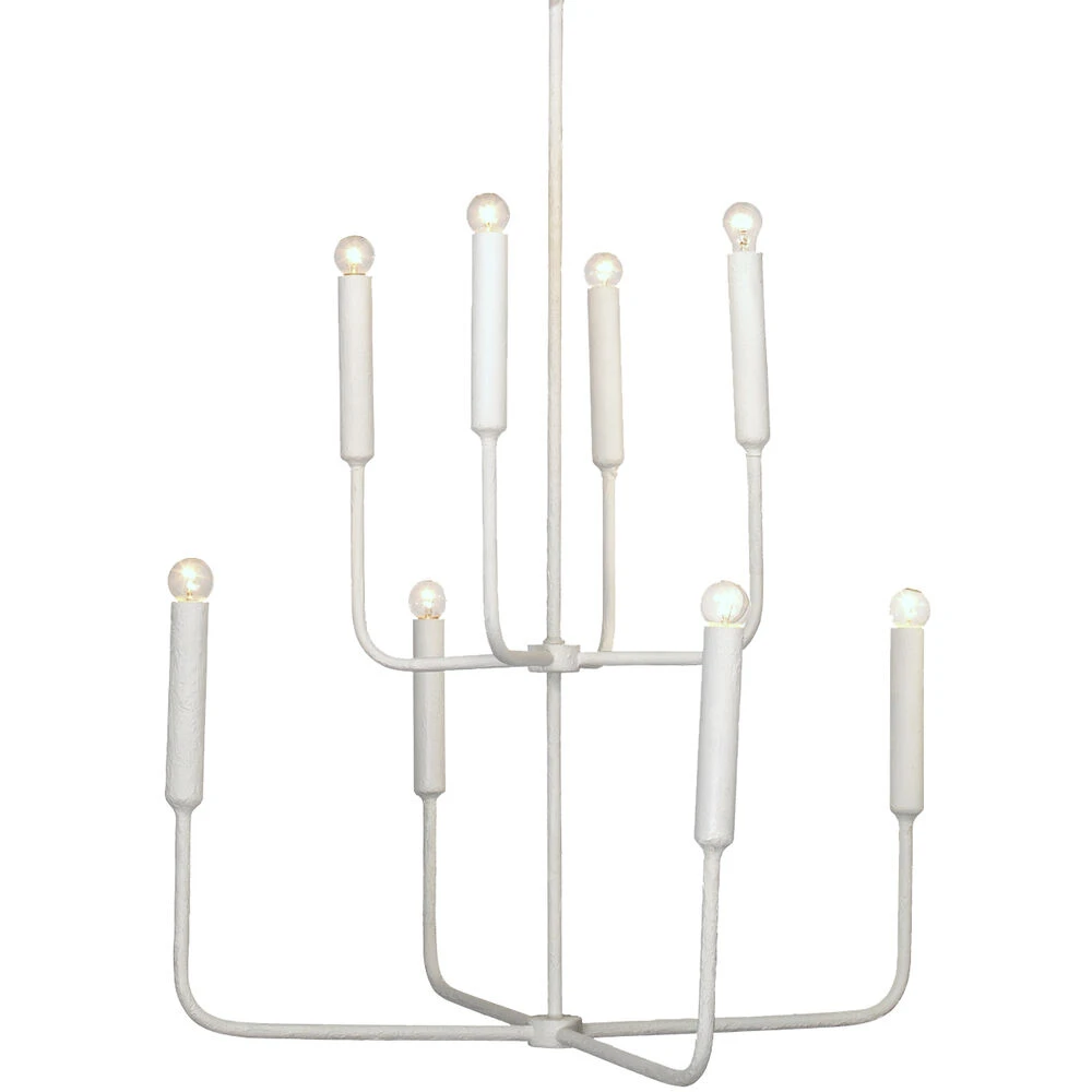 Mercer 8 Light 36 Inch White Gesso Two Tier Chandelier Ceiling Light 4 Mercer 8 Light 36 Inch White Gesso Two Tier Chandelier Ceiling Light - Image 2