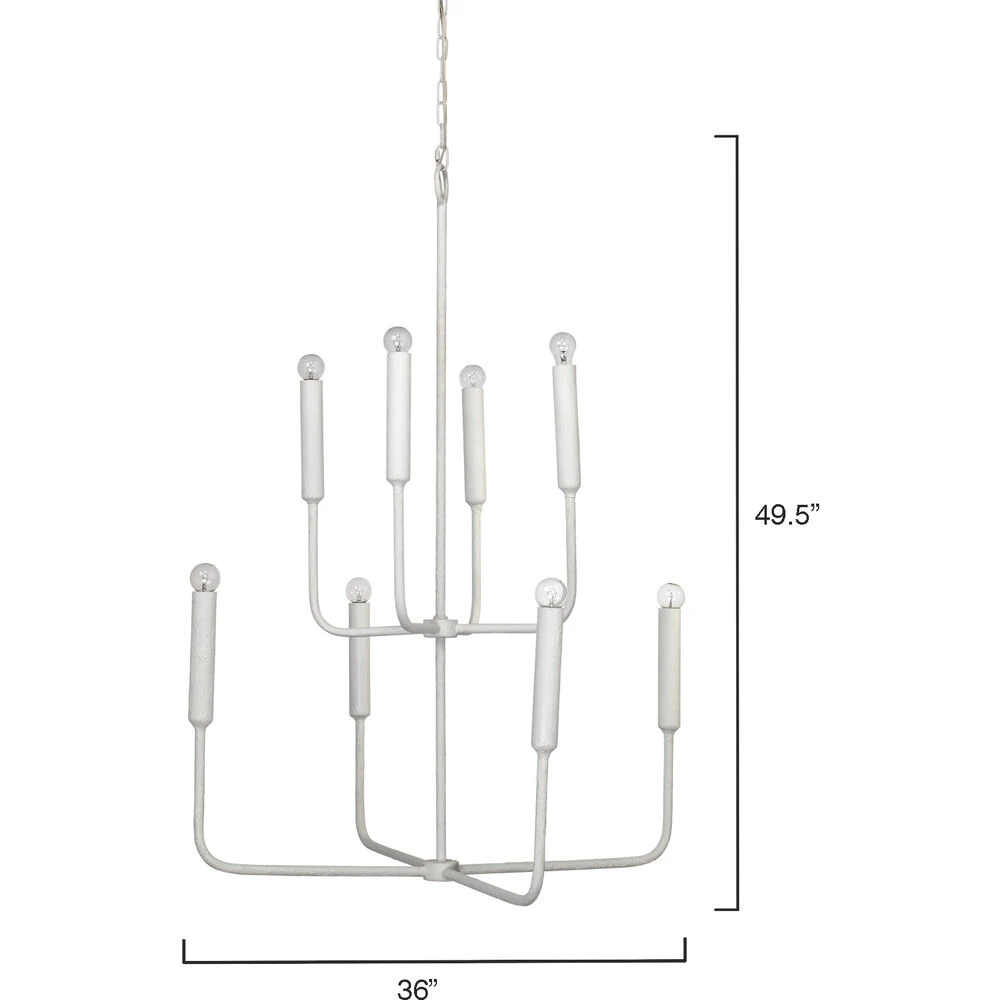 Mercer 8 Light 36 Inch White Gesso Two Tier Chandelier Ceiling Light 6 Mercer 8 Light 36 Inch White Gesso Two Tier Chandelier Ceiling Light - Image 4