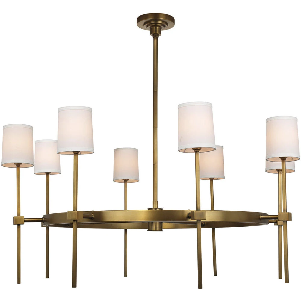 Minerva 8 Light 48 Inch Antique Brass Chandelier Ceiling Light 4 Minerva 8 Light 48 Inch Antique Brass Chandelier Ceiling Light - Image 2