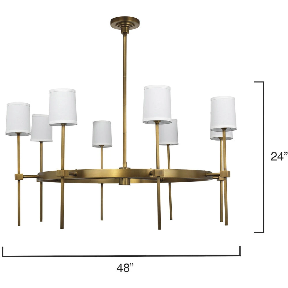 Minerva 8 Light 48 Inch Antique Brass Chandelier Ceiling Light 6 Minerva 8 Light 48 Inch Antique Brass Chandelier Ceiling Light - Image 4