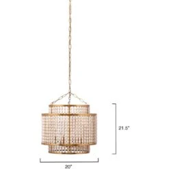 Pacific 6 Light 20 Inch Gold Beaded Chandelier Ceiling Light 9 Pacific 6 Light 20 Inch Gold Beaded Chandelier Ceiling Light -Home Lighting 5paci chgo 2