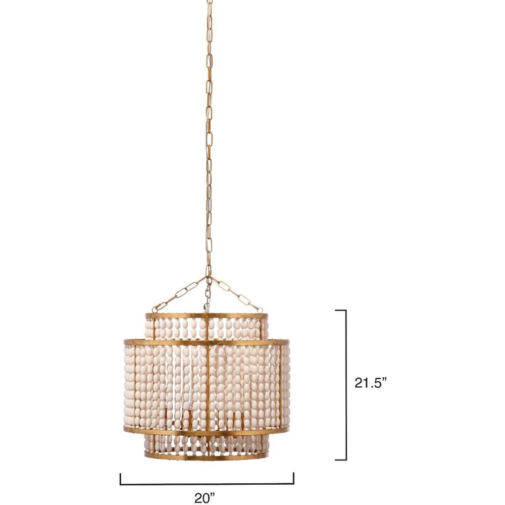 Pacific 6 Light 20 Inch Gold Beaded Chandelier Ceiling Light 5 Pacific 6 Light 20 Inch Gold Beaded Chandelier Ceiling Light - Image 3