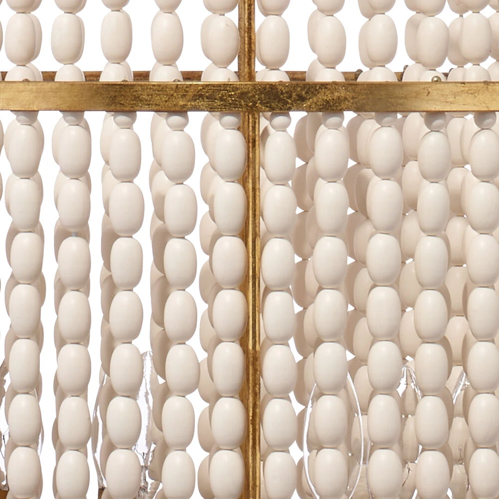 Pacific 6 Light 20 Inch Gold Beaded Chandelier Ceiling Light 6 Pacific 6 Light 20 Inch Gold Beaded Chandelier Ceiling Light - Image 4