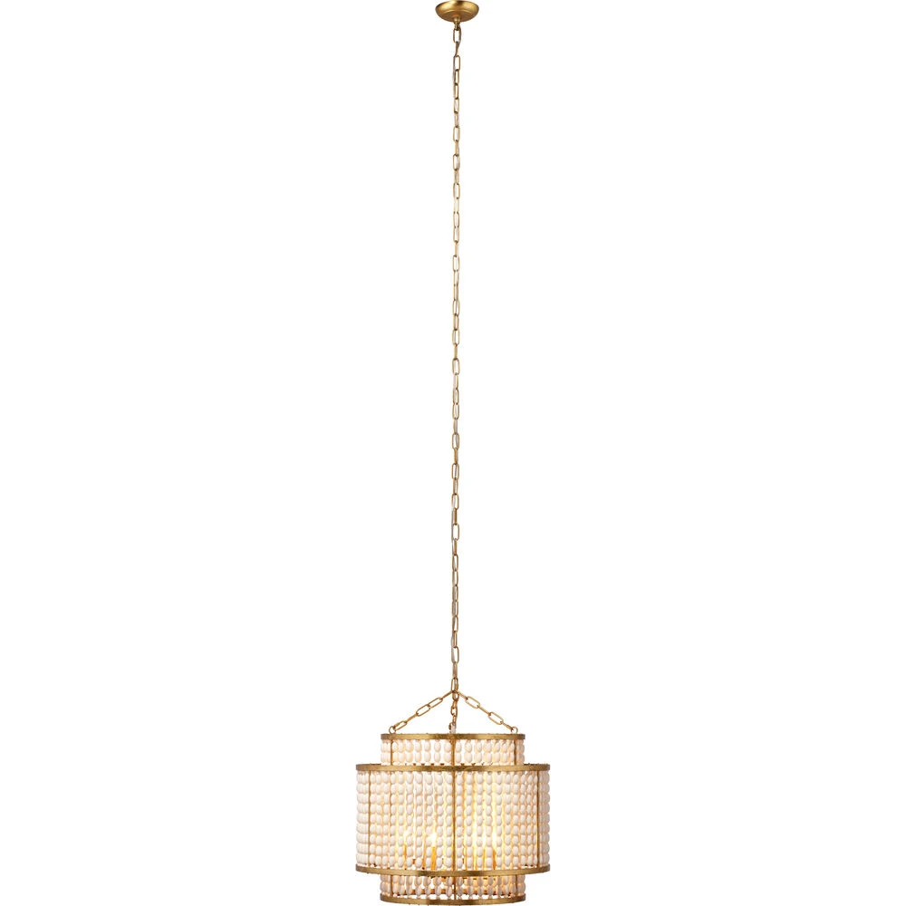 Pacific 6 Light 20 Inch Gold Beaded Chandelier Ceiling Light 7 Pacific 6 Light 20 Inch Gold Beaded Chandelier Ceiling Light - Image 5
