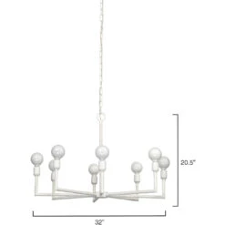 Park 8 Light 32 Inch White Gesso Chandelier Ceiling Light -Home Lighting 5park chwh 6