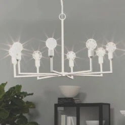 Park 8 Light 32 Inch White Gesso Chandelier Ceiling Light -Home Lighting 5park chwh 8