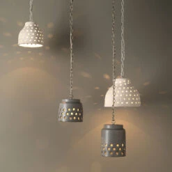 Perforated Pendant Ceiling Light, Tapered -Home Lighting 5perf longgr 2